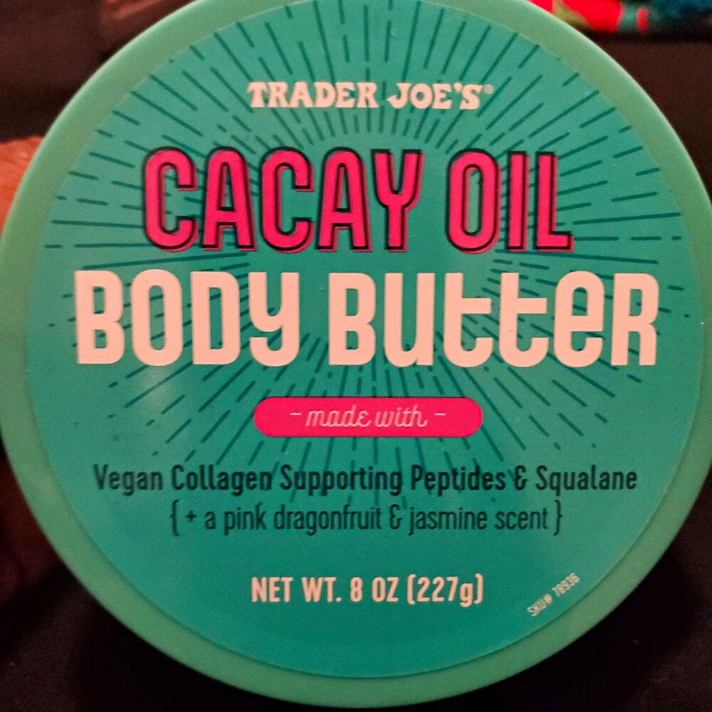 Trader Joe's Cacay Oil Body Butter Pink Dragonfruit & Jasmine, Cruelty-Free 8 oz